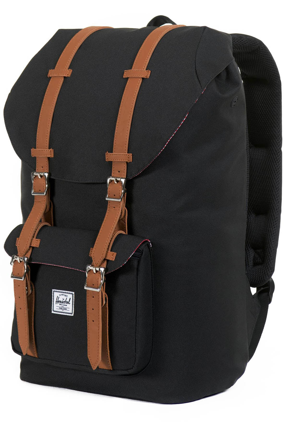 Herschel Little America Backpack - Black / Tan Synthetic Leather