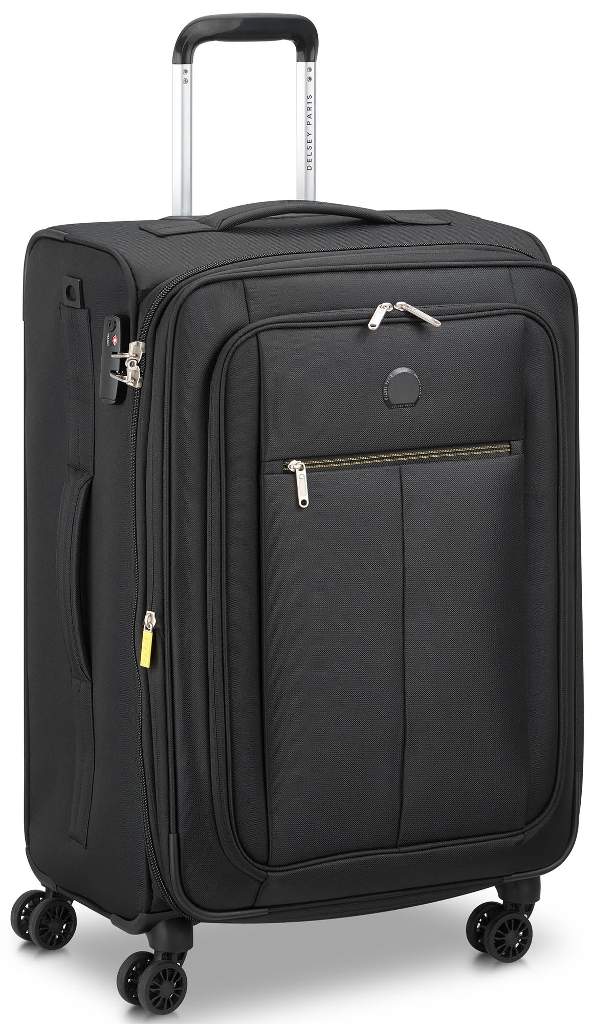 Delsey Pin Up 6 4 Wheel Expandable Medium Suitcase - Black