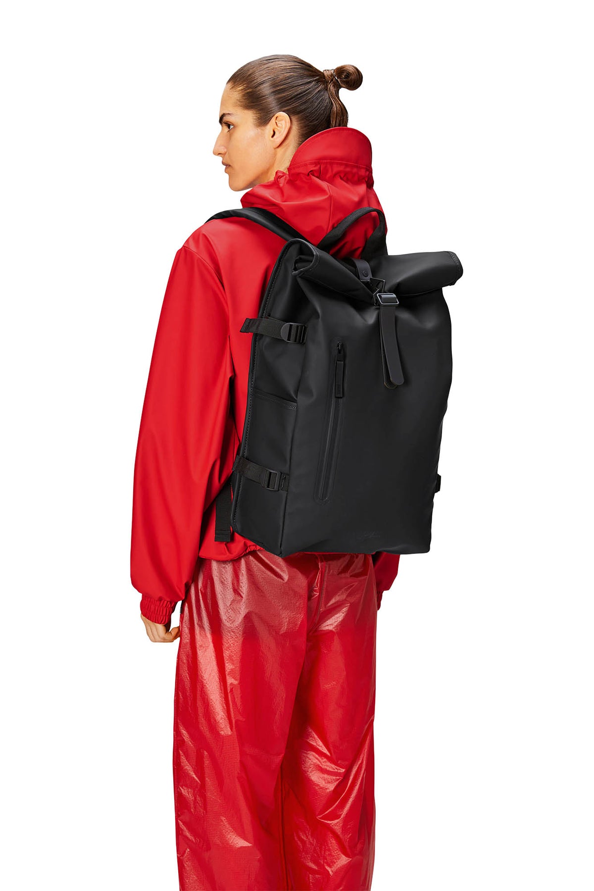 Rains Rolltop Large Backpack - Black