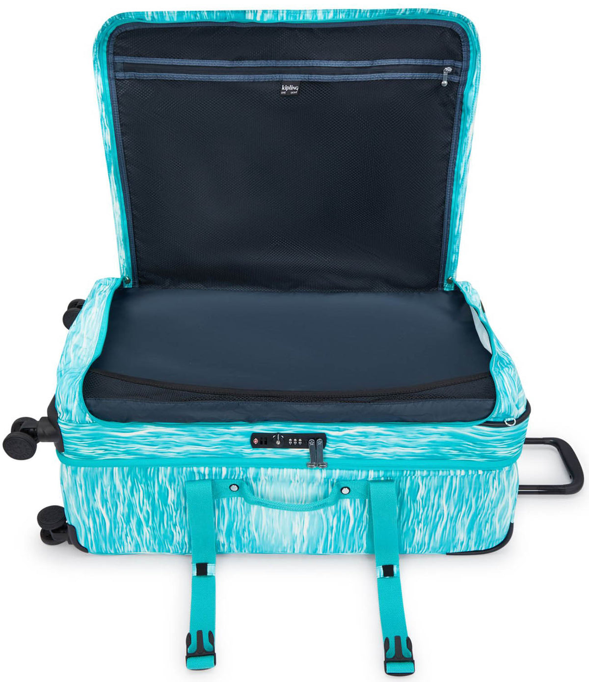 Kipling Spontaneous L Suitcase - Aqua Pool